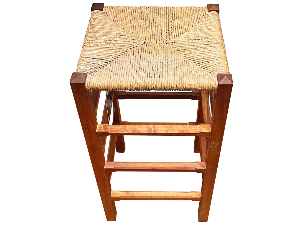 30" Cottage Barstool with Natural Rush Seat