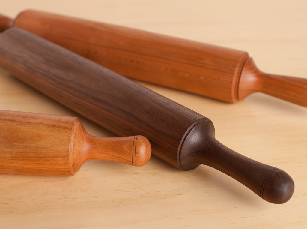 TURNED WOODEN ROLLING PIN